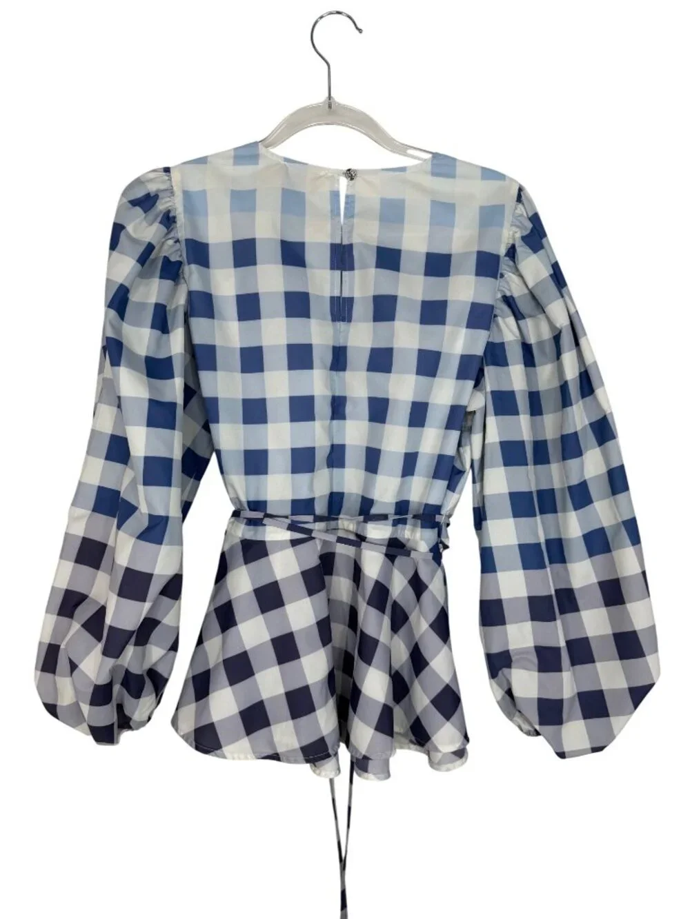 Staud Laurence Top in Blue Ombre Gingham Size Medium